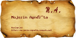 Mojszin Agnéta névjegykártya